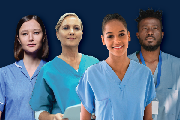 Four nurses standing together