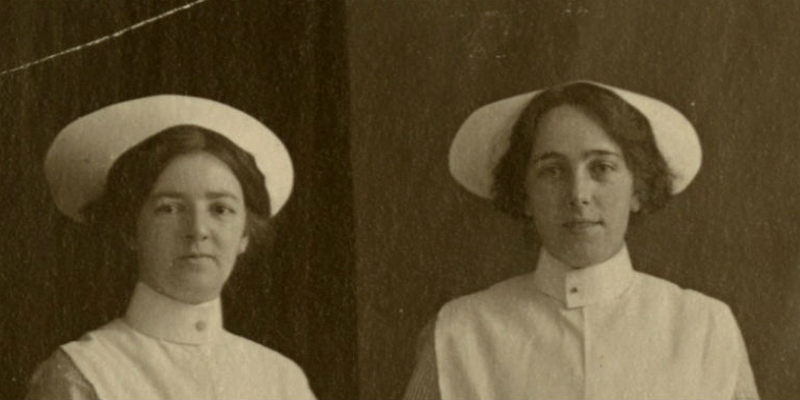 Historical photo of two nurses