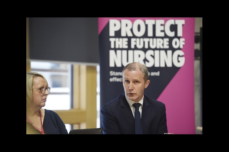 Cabinet Secretary Michael Matheson and Julie Lamberth, RCN Scotland Board Chair at RCN Scotland's nursing workforce roundtable