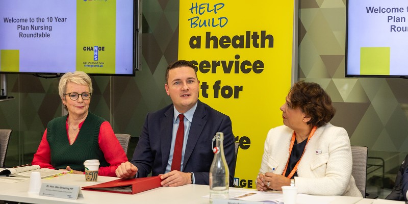 Wes Streeting and Nicola Ranger at roundtable meeting