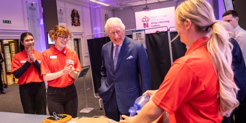 King Charles with cadets at RCN HQ